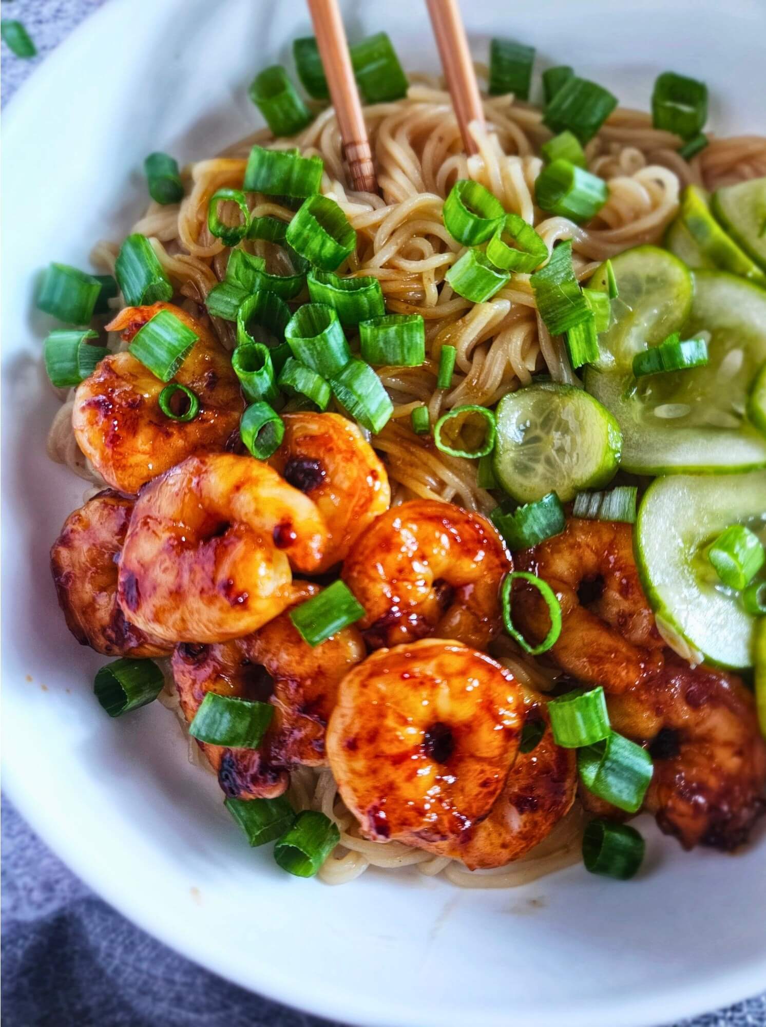 Peanut Noodles with Chili Shrimp - Recipe photo by Megans meals