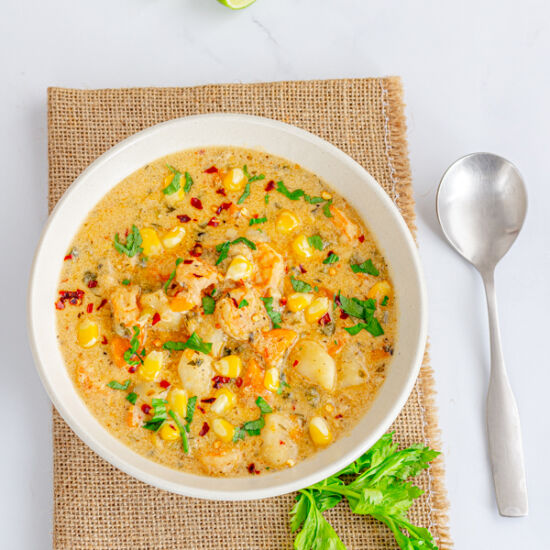 Creamy Corn Shrimp Chowder - Recipe photo by Priyanka DK