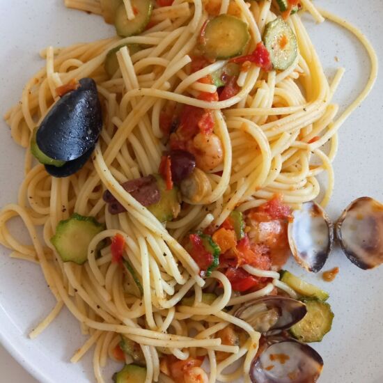 Italian Seafood Spaghetti - Recipe photo by TheHealthyGourmet
