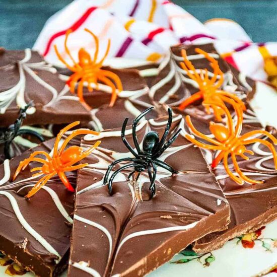 Spider-Web Halloween Bark - Recipe photo by RNsKitchen