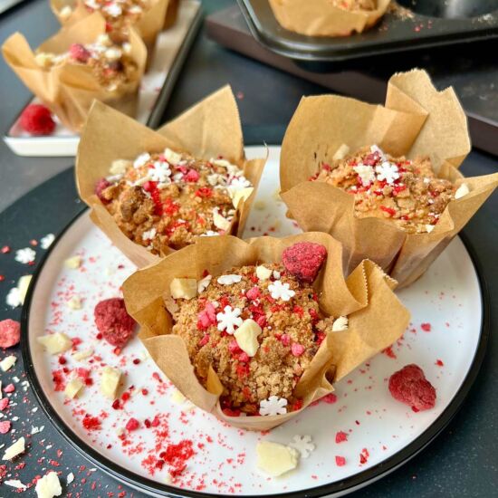 White Chocolate Raspberry Muffins - Recipe photo by ramonascuisine