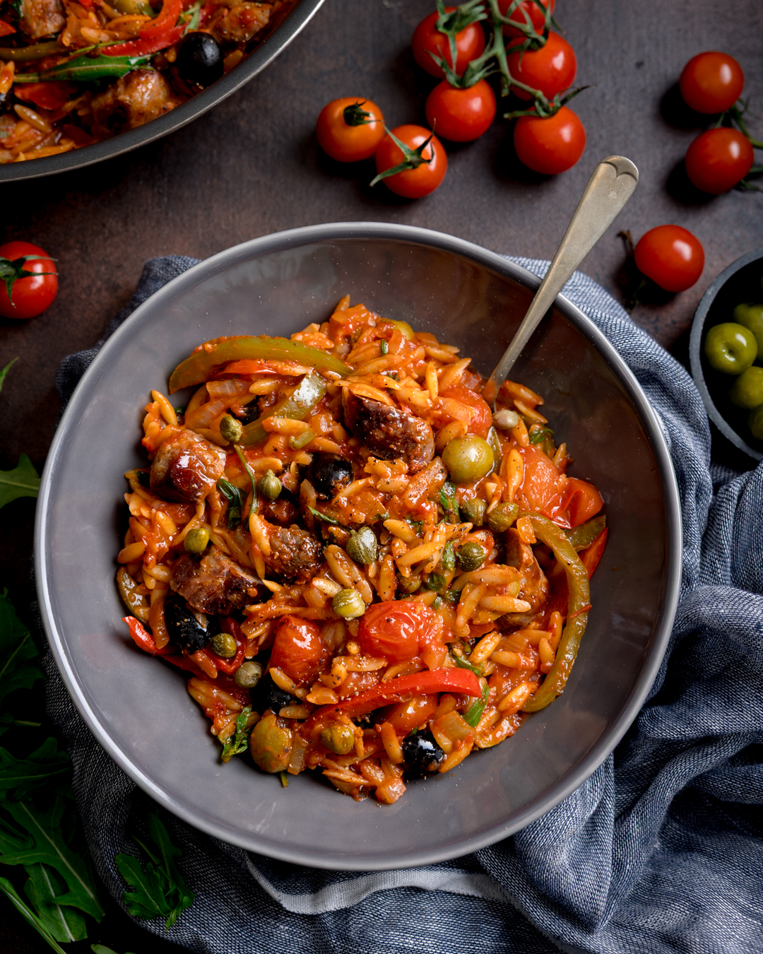Tomato Sausage Orzo - Recipe photo by KitchenSanctuary