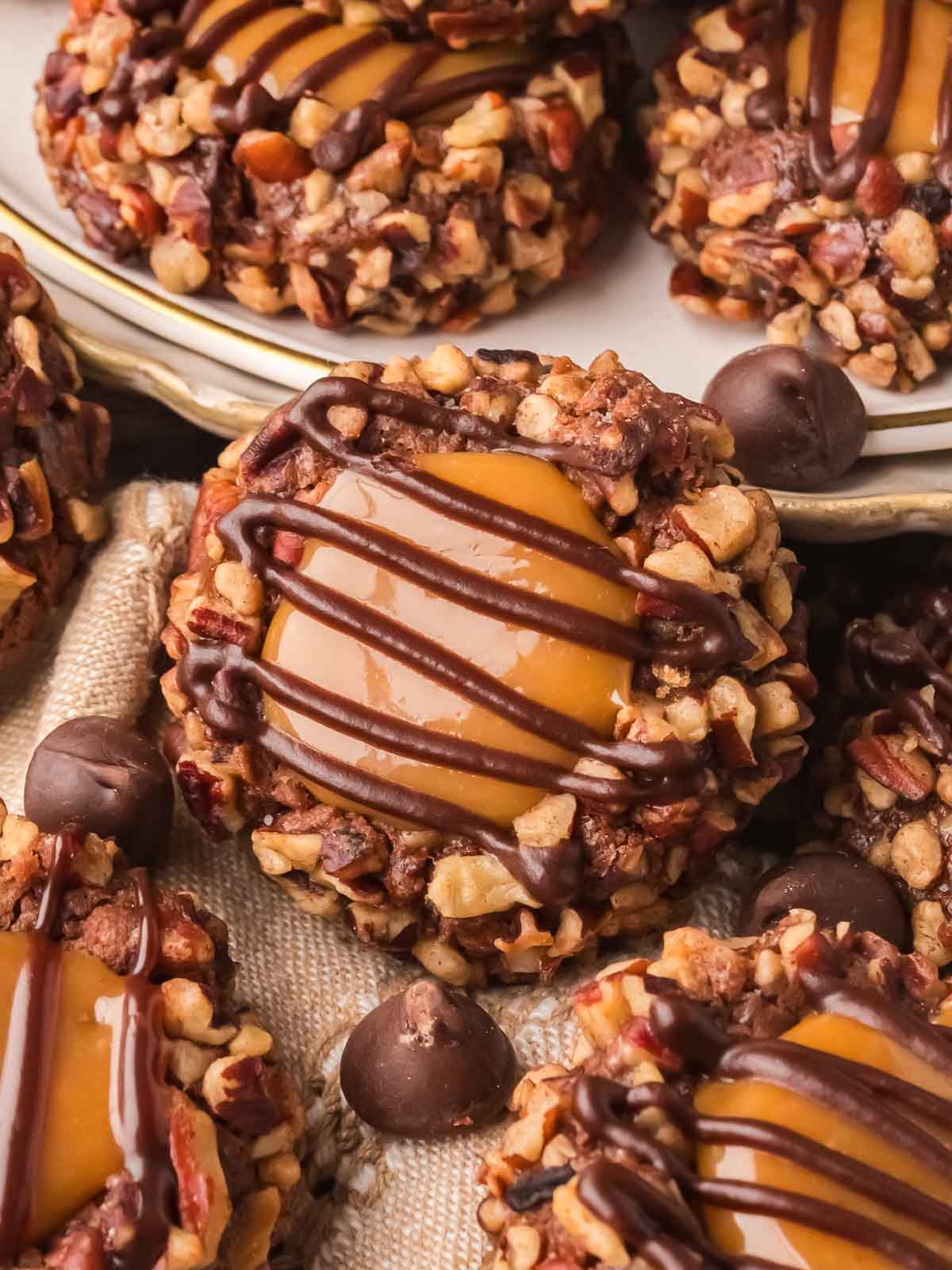 Turtle Thumbprint Cookie - Recipe photo by Tessies Table