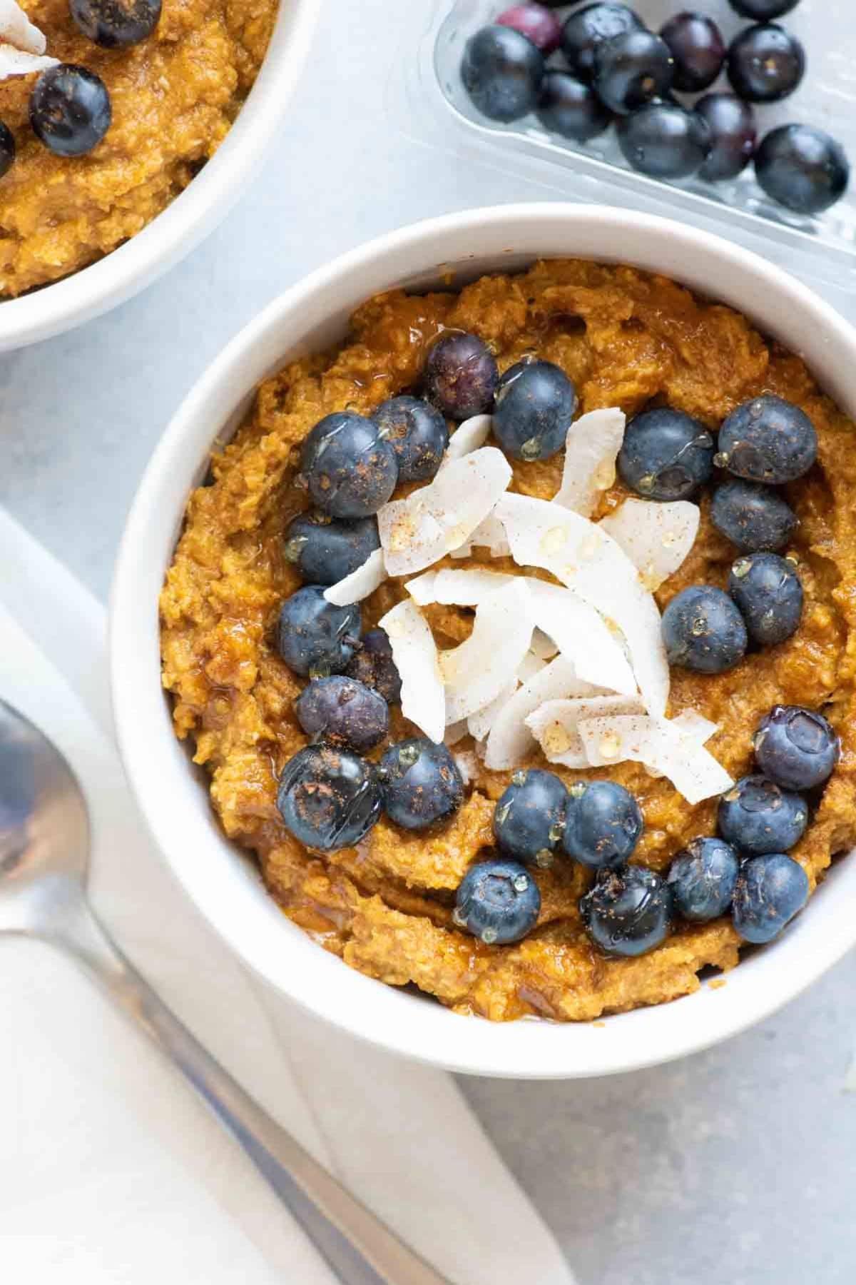 Pumpkin Coconut Porridge - Recipe photo by wholefully