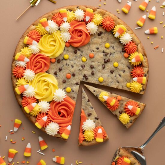 Candy Corn Cookie Cake - Recipe photo by peasandcrayons