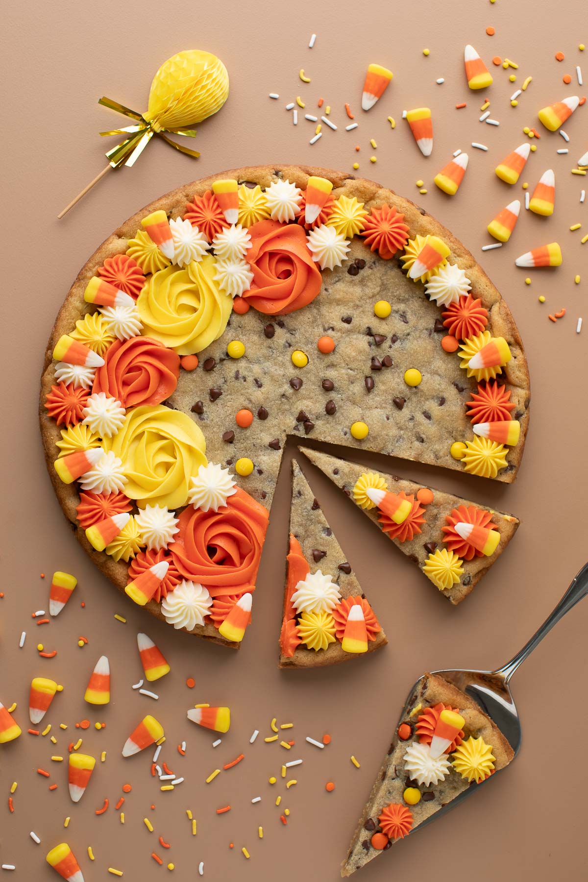 Candy Corn Cookie Cake - Recipe photo by peasandcrayons