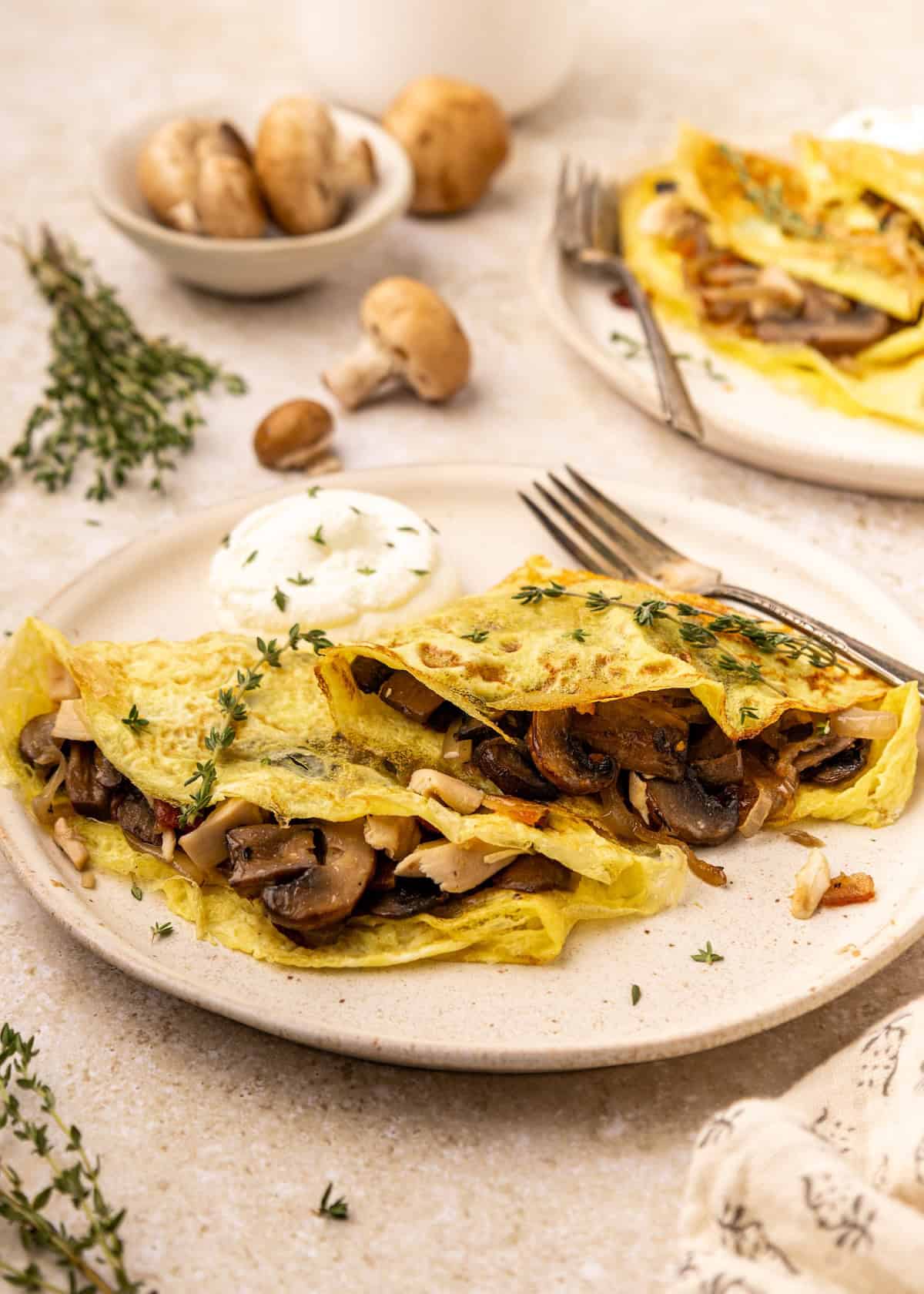 Chicken Mushroom Crepes - Recipe photo by livingchirpy