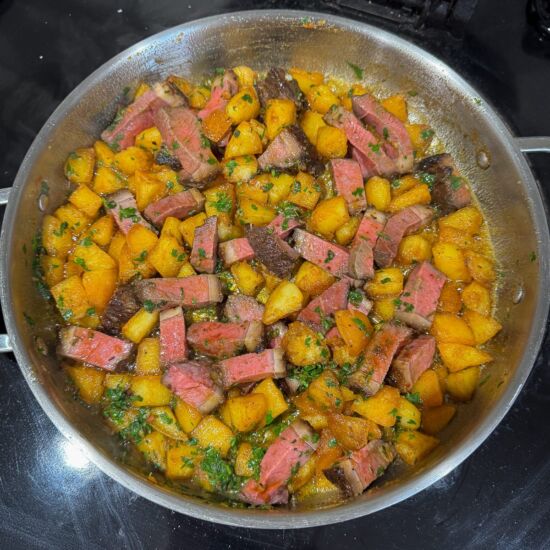Crispy Potato Roast Beef Hash - Recipe photo by saltbuttersmoke