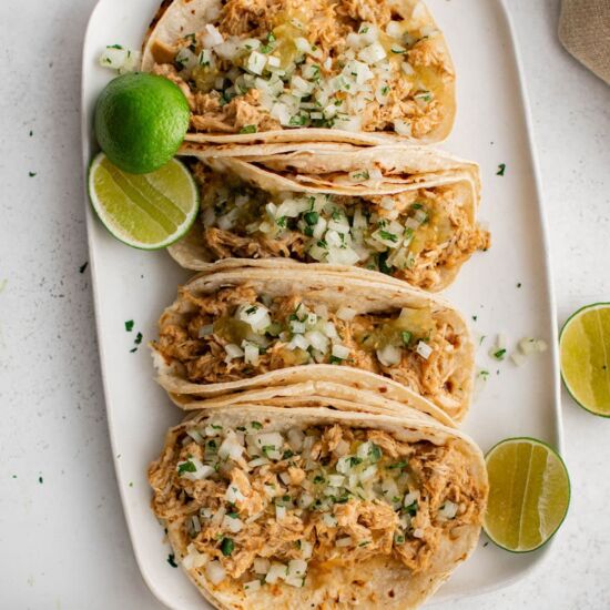 Crockpot Green Chile Chicken Tacos - Recipe photo by TheSaltyMarshmallow