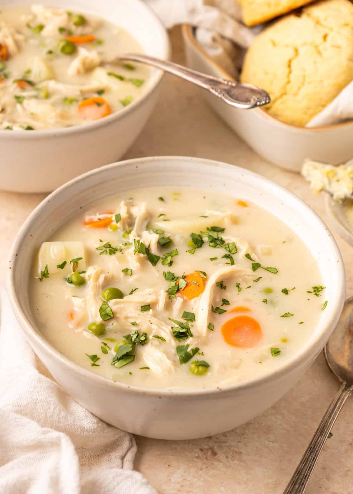 Crockpot Chicken Pot Pie Soup - Recipe photo by livingchirpy