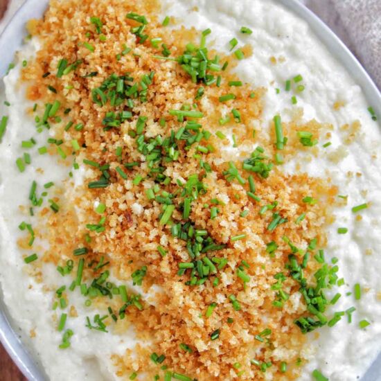 Garlic Parmesan Cauliflower Mash - Recipe photo by homebodyeats