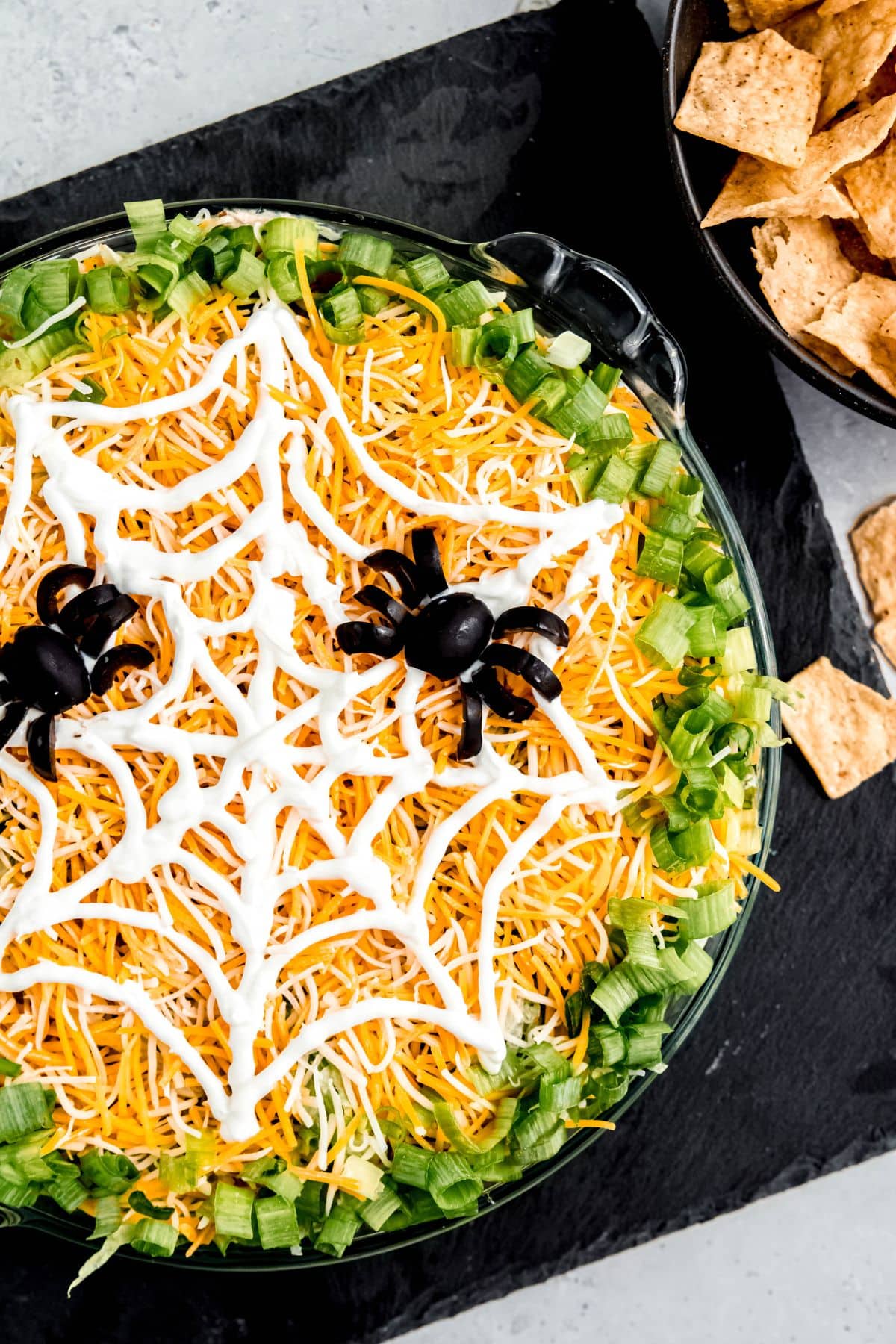 Halloween Taco Dip - Recipe photo by wholefully