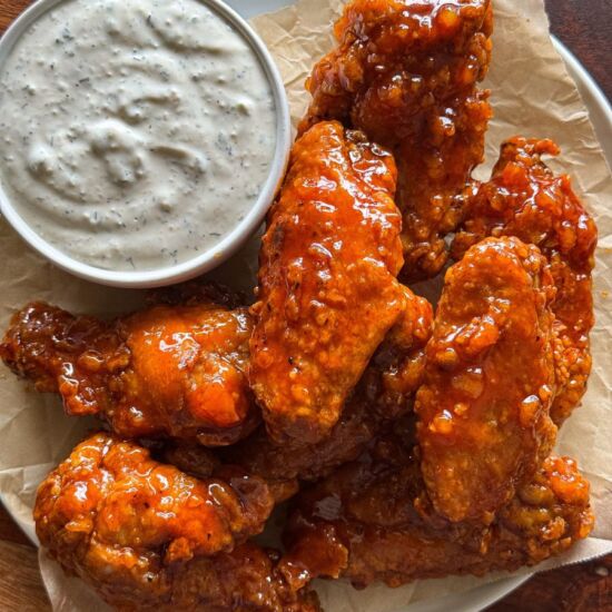 Hot Honey Garlic Wings - Recipe photo by aflavorfulbite