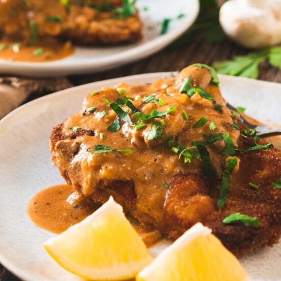 Jägerschnitzel & Mushroom Gravy - Recipe photo by peasantsdaughter