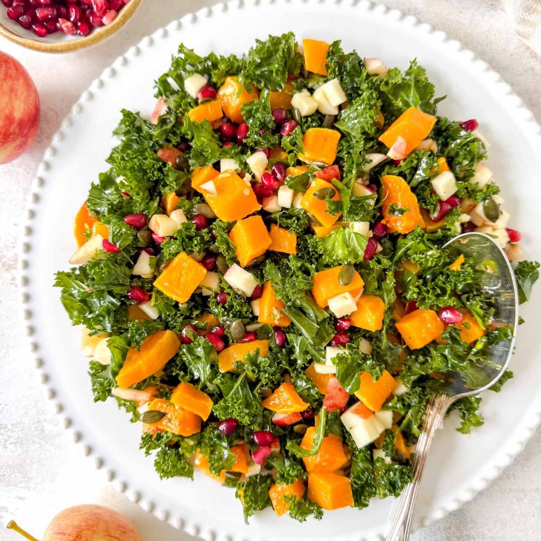 Kale Butternut Squash Salad - Recipe photo by Low Histamine Kitchen
