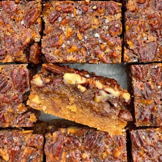 Brown Butter Miso Pecan Pie Bars - Recipe photo by saltbuttersmoke