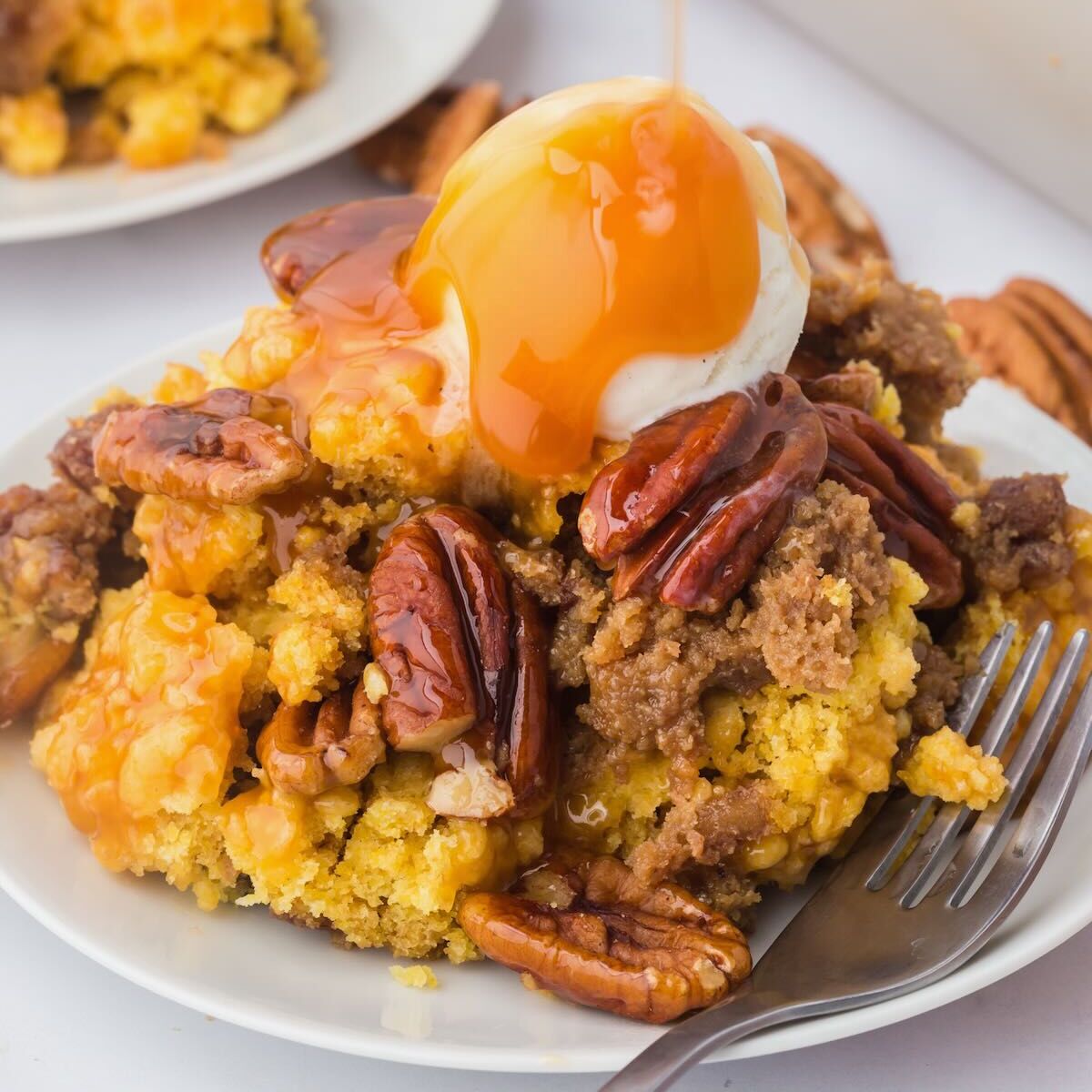 Easy Southern Pecan Pie Dump Cake - Recipe photo by Grits and Pinecones
