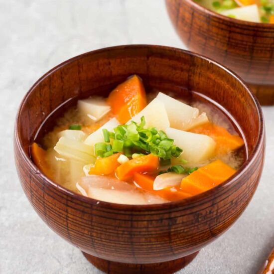 Potato Miso Soup - Recipe photo by chefjacooks
