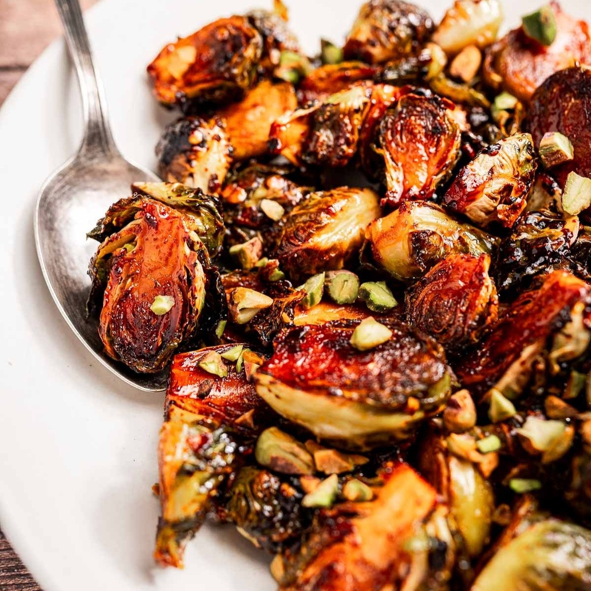 Maple Chili Brussels Sprouts - Recipe photo by moon and spoon and yum.