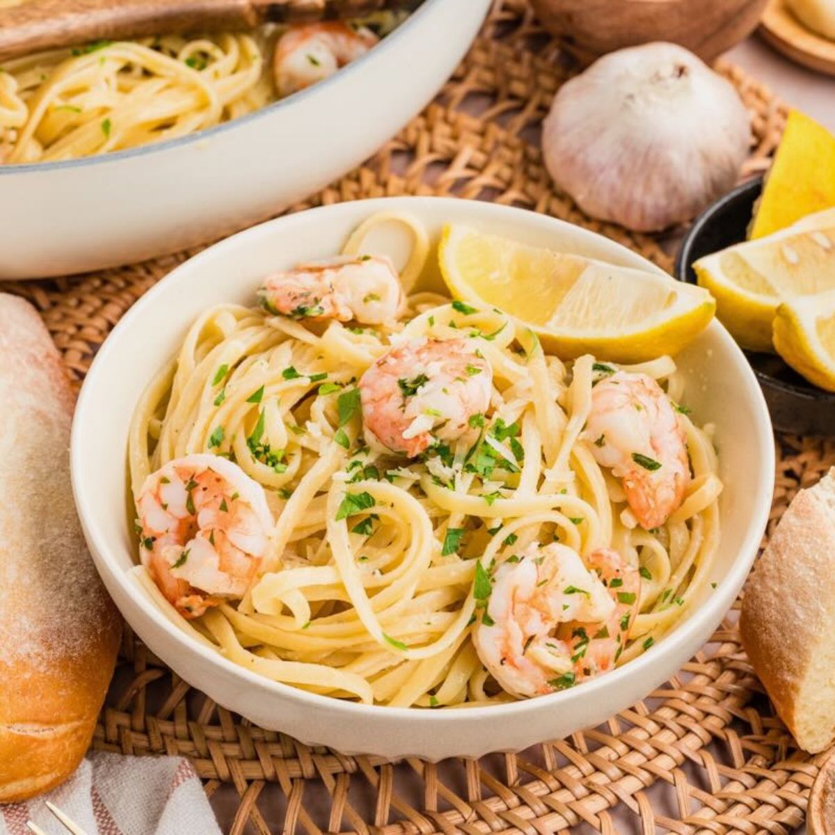 Easy Shrimp Scampi without Wine - Recipe photo by Grits and Pinecones