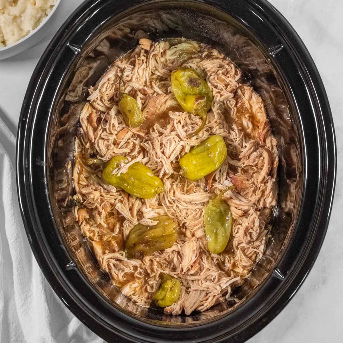 Slow Cooker Mississippi Chicken - Recipe photo by ToSimplyInspire