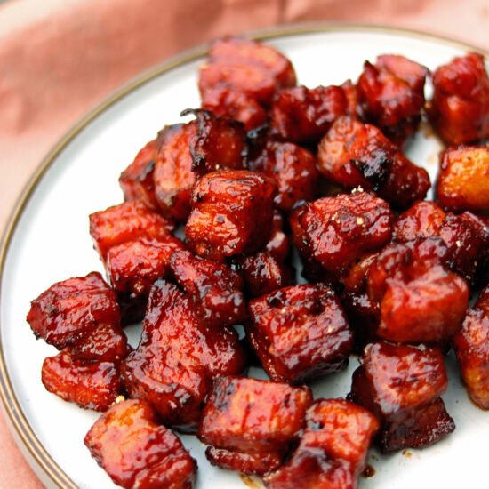 Smoked Pork Belly Burnt Ends - Recipe photo by theonlinegrill