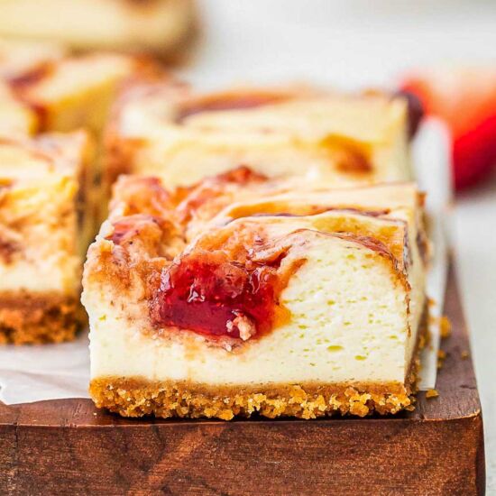 Strawberry Cheesecake Bars - Recipe photo by ToSimplyInspire
