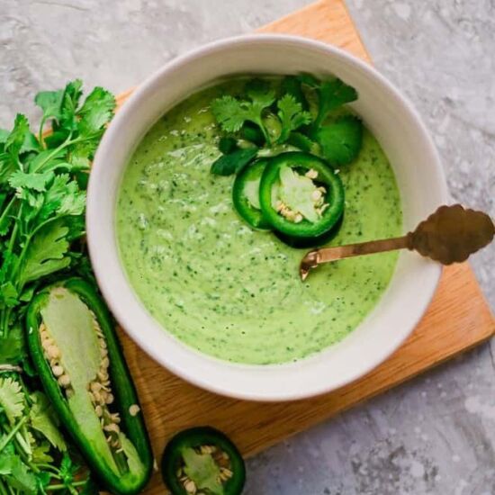 Aji Verde (Peruvian Green Sauce) - Recipe photo by A Latin Flair