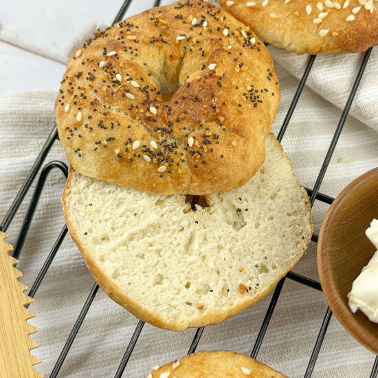 2 Ingredient Air Fryer Bagels - Recipe photo by The Salty Pot