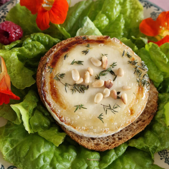 Baked Goat Cheese with Honey - Recipe photo by FromSandrasKitchen