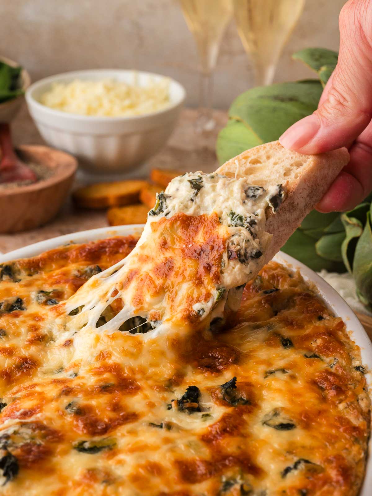 Baked Spinach Artichoke Dip - Recipe photo by Tessies Table