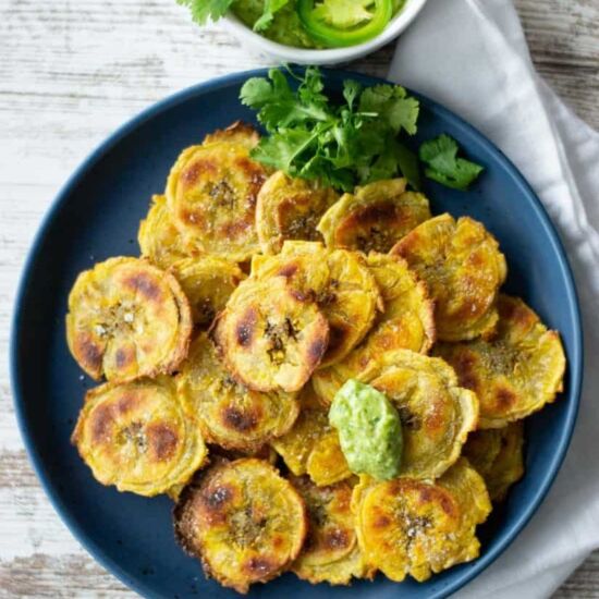 Baked Tostones (Baked Plantains) - Recipe photo by A Latin Flair