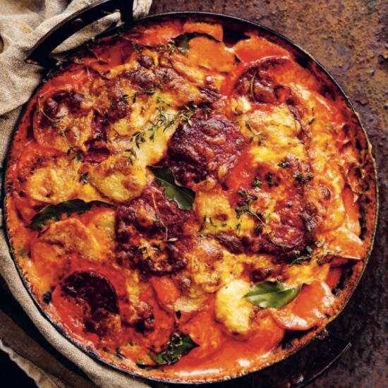 Beetroot Celeriac Potato Gratin - Recipe photo by coolfooddude