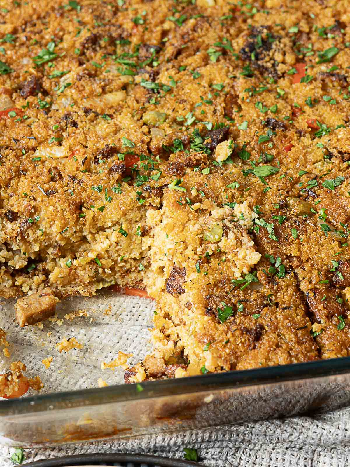 Cajun Cornbread Dressing - Recipe photo by peelwithzeal