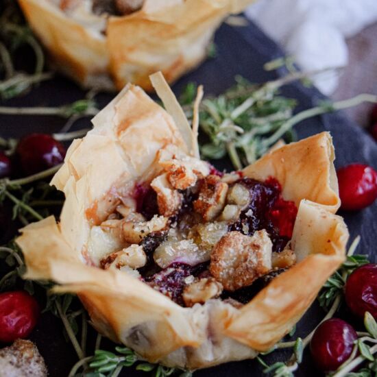 Cranberry & Jarlsberg Tartlets - Recipe photo by LivingtheGourmet