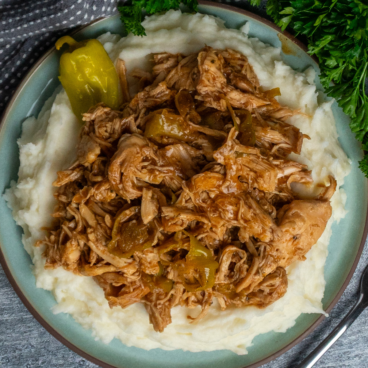 Crock Pot Mississippi Chicken - Recipe photo by The Cooking Duo