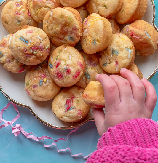 GF Mini Funfetti Yogurt Muffins - Recipe photo by Laurasglutenfreekitchen