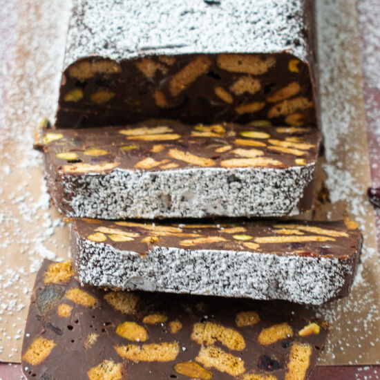 GF Christmas Chocolate Biscuit Cake - Recipe photo by Laurasglutenfreekitchen
