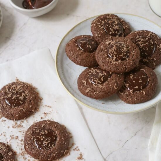 Double Chocolate Thumbprint Cookies - Recipe photo by ADozenSundays