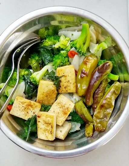 Shishito Peppers Tofu Bowl - Recipe photo by escapetofood