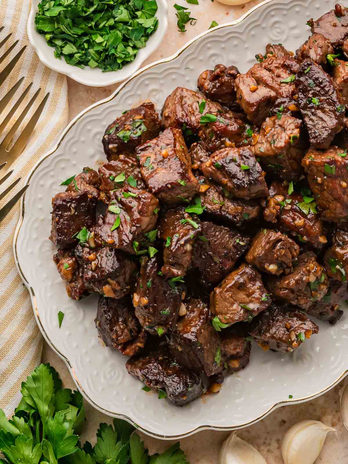 Garlic Butter Steak Bites - Recipe photo by Tessies Table