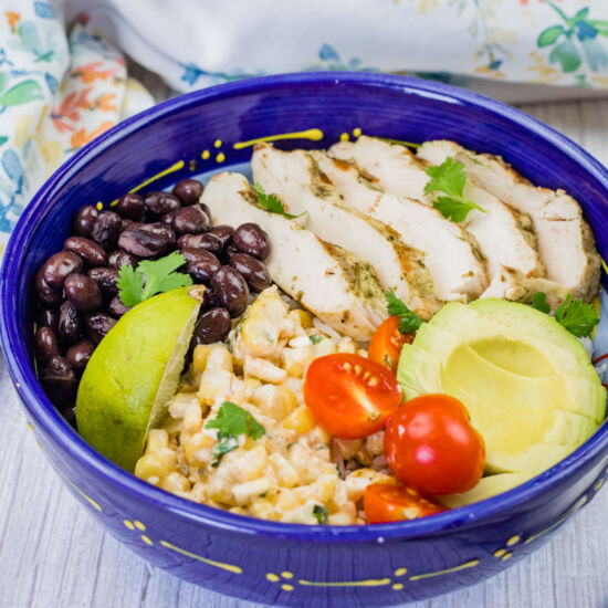 Street Corn Chicken Rice Bowl - Recipe photo by jenn@cookwhatyoulove.com