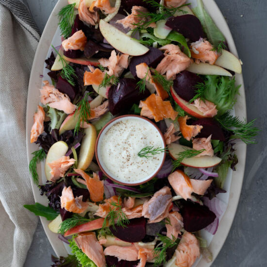 Hot Smoked Salmon Salad - Recipe photo by The Home Cooks Kitchen