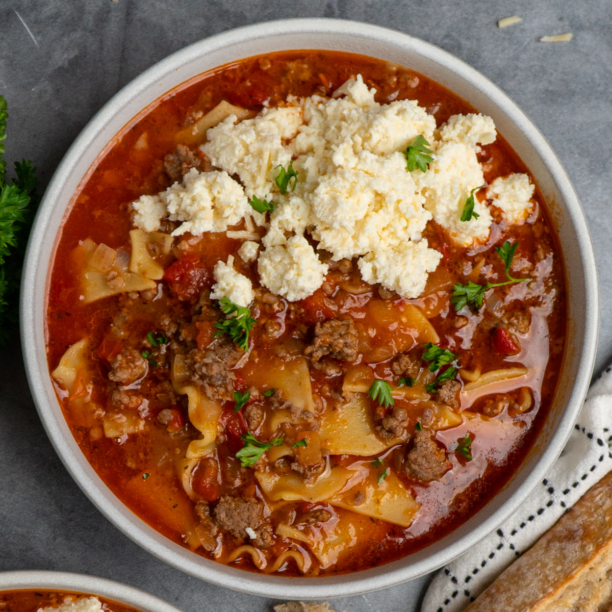 Easy Lasagna Soup - Recipe photo by The Cooking Duo