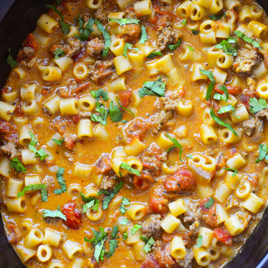 Crock Pot Taco Pasta - Recipe photo by The Salty Pot