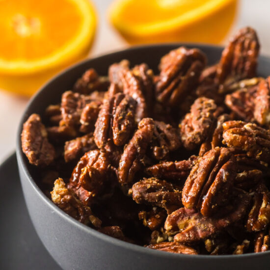 Sweet Candied Orange Pecans - Recipe photo by numstheword