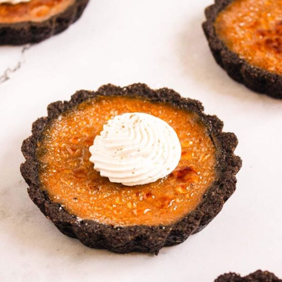 Mini Pumpkin Creme Brûlée Tarts - Recipe photo by ImmigrantsTable