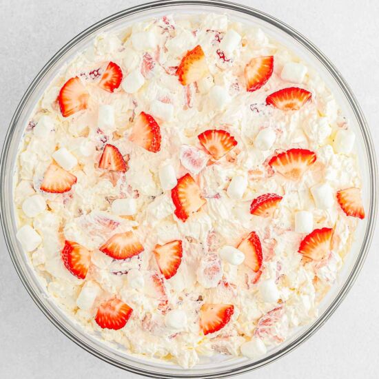 Easy Strawberry Fluff Salad - Recipe photo by ToSimplyInspire