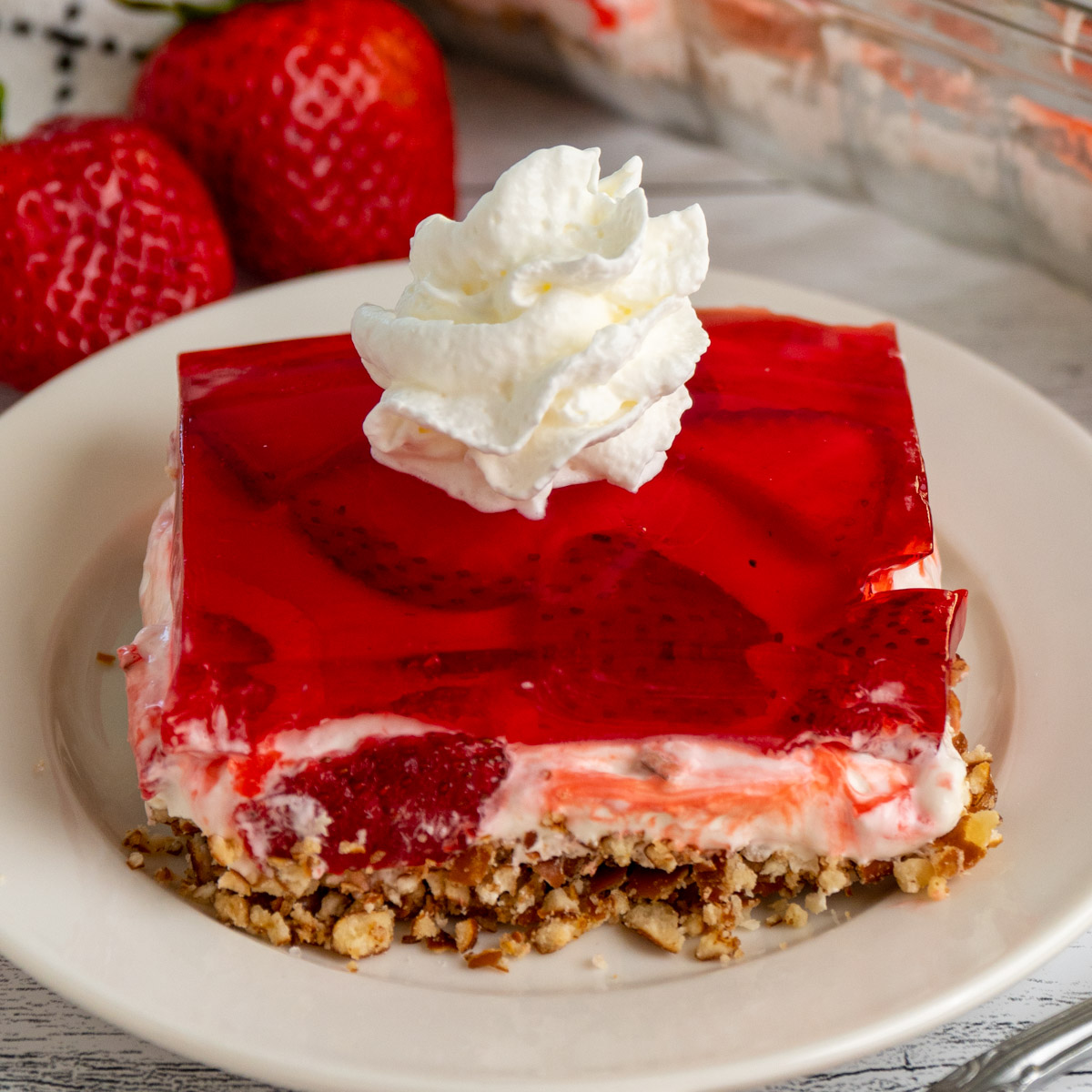 Strawberry Pretzel Salad - Recipe photo by The Cooking Duo