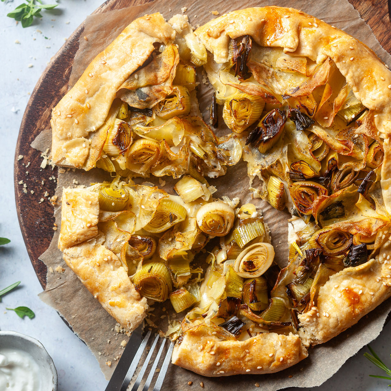 Vegan Leek and Potato Galette - Recipe photo by vibrantplate